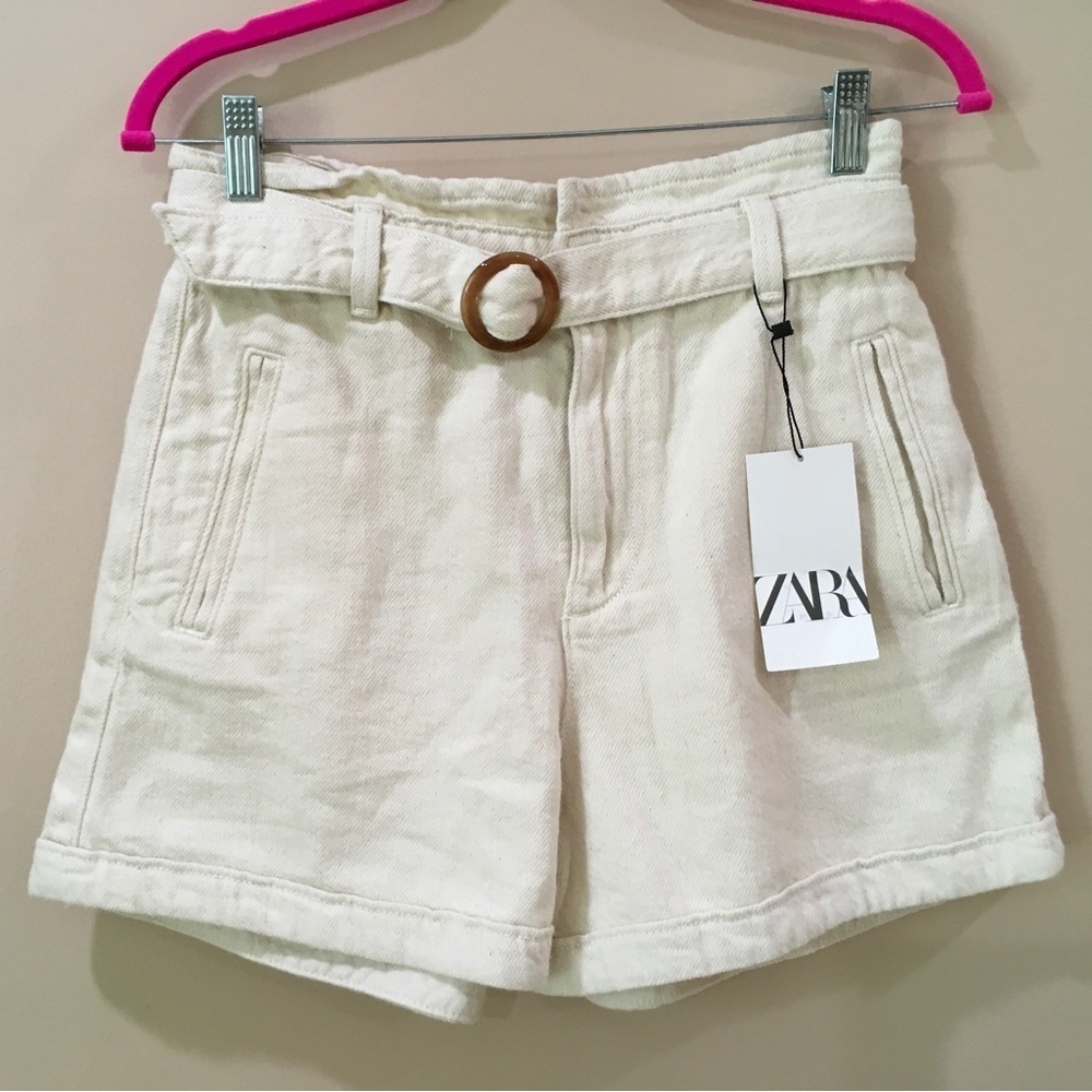 Zara Baggy Denim High Waist Shorts Size 6/28 NWT